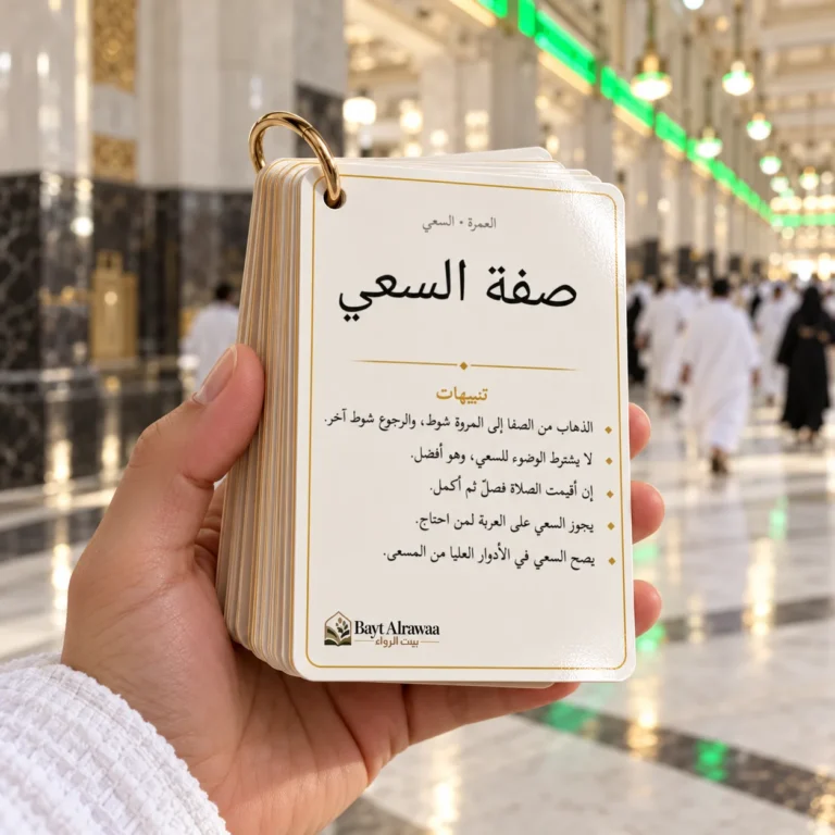 بطاقة صفة السعي مع التنبيهات في المسعى
